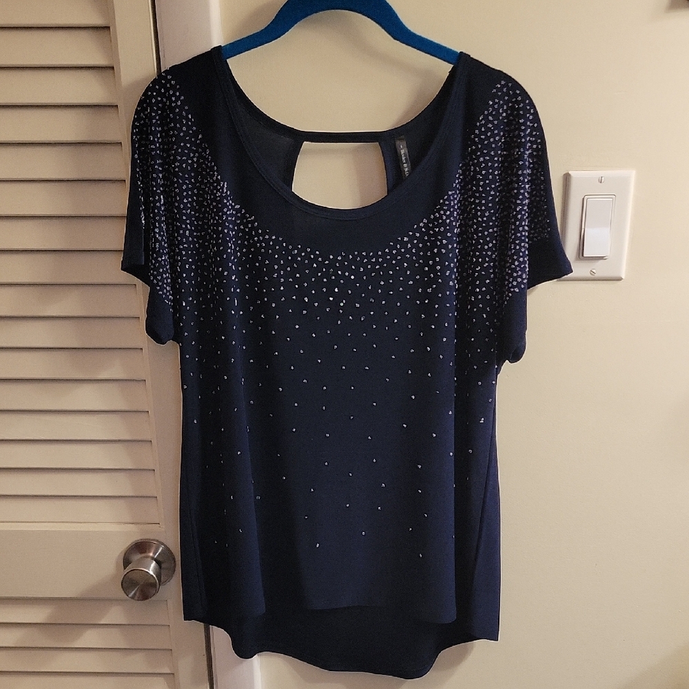 Elegant Navy Blue Women's Top